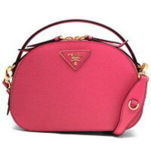 Prada Saffiano Lux Shoulder Bag Triangle Logo Plate Magenta Pink